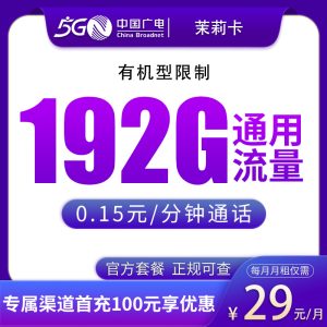 广电茉莉卡29元192G【发湖南/江西】