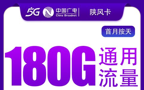 广电陕风卡39元180G+250分钟【只发陕西】
