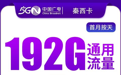 G1广电秦西卡29元192G【只发陕西】