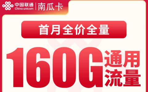 联通南瓜卡29元160G+100分钟【只发安徽】
