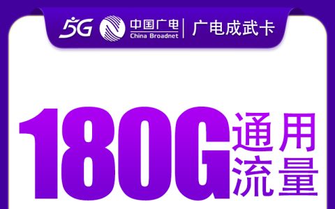 广电成武卡29元180G+250分钟【只发成都】