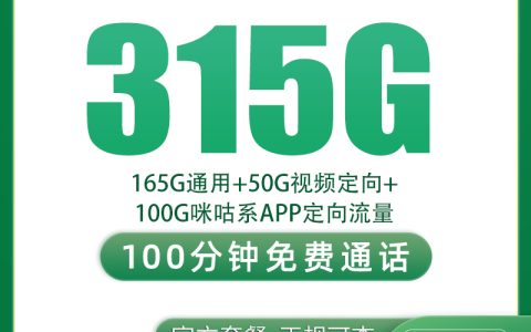 【已下架】移动风向卡39元315G+100分钟【只发浙江台州】