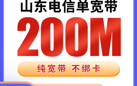 山东电信360元包1年单宽带200M【不含调试费】