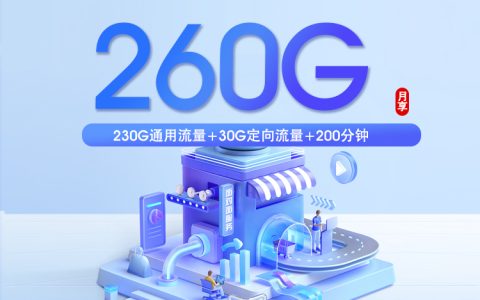 电信广东专享卡【39元260G+200分钟】
