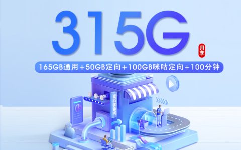 移动浙江专属卡2.0【39元315G+100分钟】