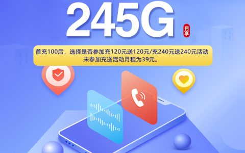 四川省内联通专享卡3.0【29元245G+200分钟】