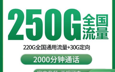 【已下架】N移动东岳卡29元250G+2000分钟【发全国】