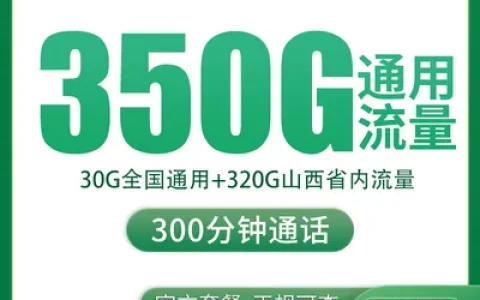 【已下架】移动永福卡39元350G+300分钟【只发山西】