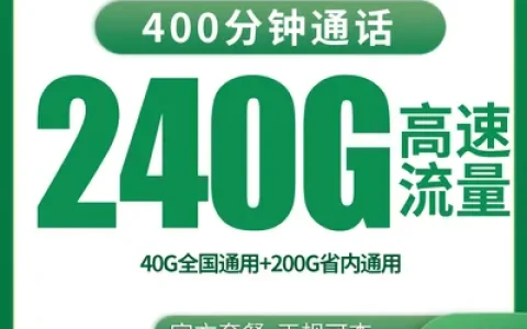 【已下架】移动银元卡29元240G+400分钟【只发河南】
