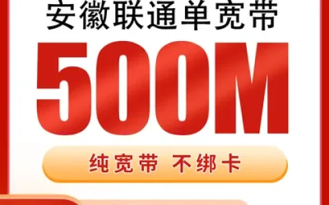 安徽联通单宽带600元包年500M【只发安徽】