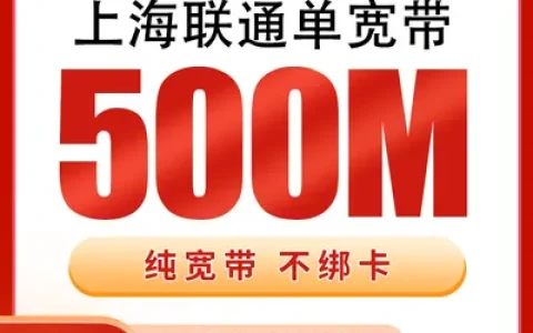 上海联通单宽带800元包年500M【只发上海】