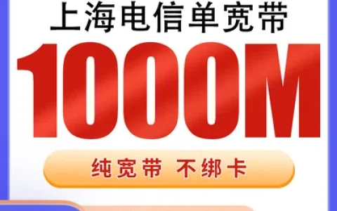 上海电信单宽带1200元包年1000M【只发上海】