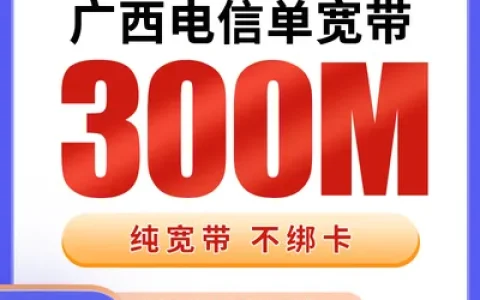广西电信单宽带399元包年300M【只发广西】