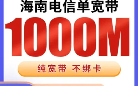 海南电信单宽带1200元包年1000M【只发海南】
