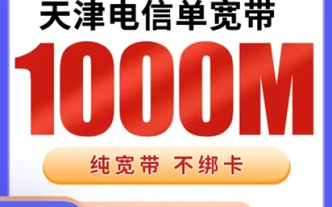 天津电信单宽带1200元包年1000M【只发天津】