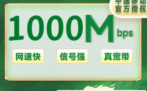 浙江移动单宽带1000M一年1200元（0-100安装费）