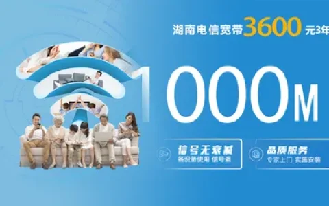 湖南电信3600元3年1000M单宽