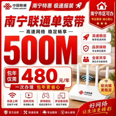南宁联通单宽480元包年500M