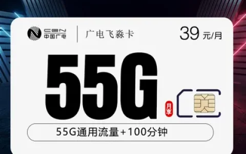广电飞淼卡【39元55G+100分钟】【仅发浙江】