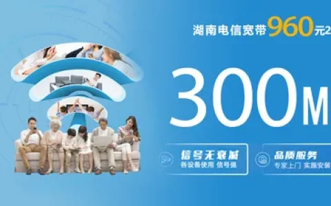 湖南电信960元2年300M单宽