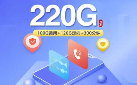 福建联通专享卡【39元220G+300分钟】