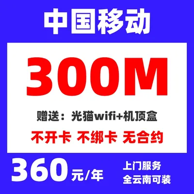 云南移动单宽带300M二