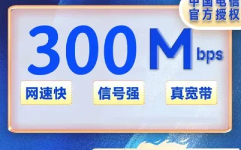 陕西电信宽带300M一年498元+100安装费