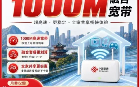 贵阳联通169元1000M融合宽带