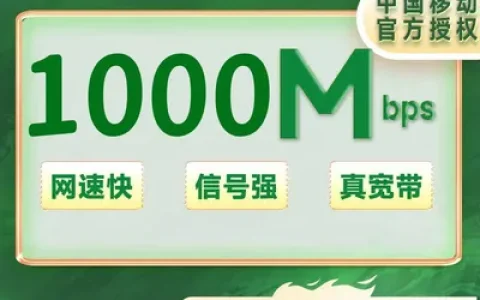 陕西西安移动单宽1000M一年650元（包安装费，送路由器）