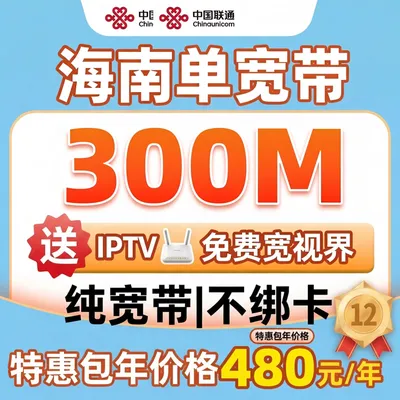 海南联通300M单宽带产品