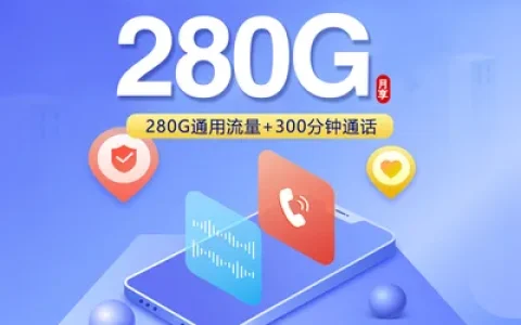 联通飞碟卡【49元280G+300分钟】