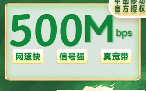 广东移动 500M一年 720元 +100安装费