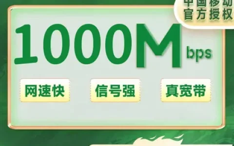 重庆移动单宽1000M包年600元（包安装费实名）