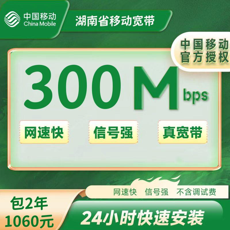 湖南移动300M二年1060元(包安装费)